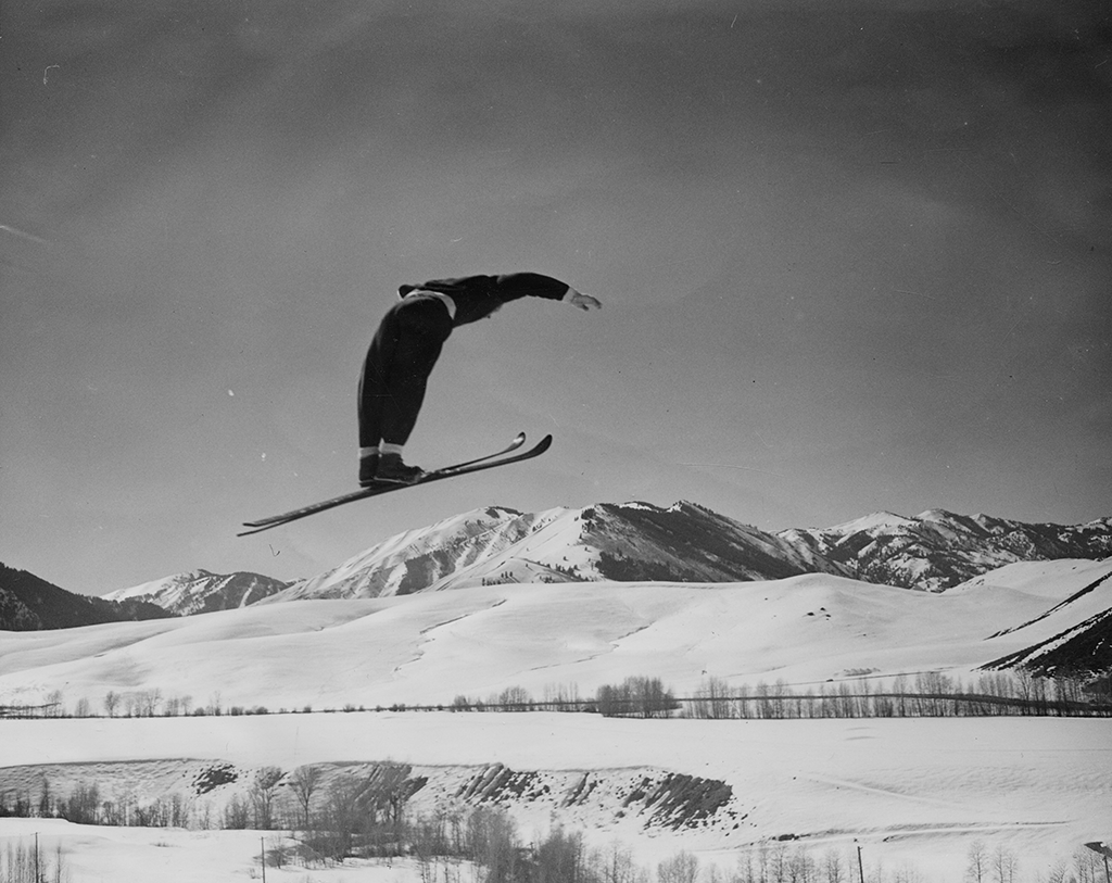 Gustav Raaum i svevet. Sun Valley, Idaho, 1948