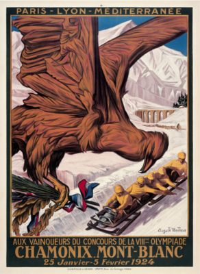 Plakat for vintersportsuken i Chamonix i 1924